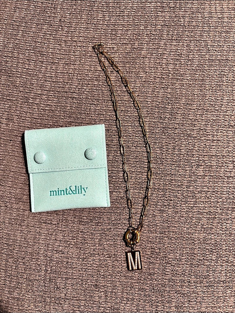 mint&lily initial M pendant necklace Gold-Tone Necklace Like New